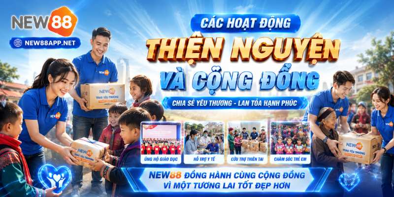 New88 thường xuyên tổ chức các hoạt động thiện nguyện và đóng góp tích cực cho cộng đồng.