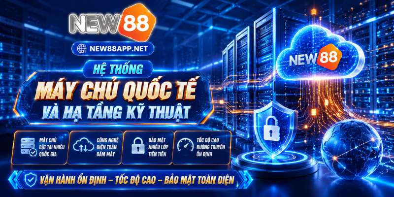 Hệ thống máy chủ quốc tế giúp New88 vận hành ổn định, tốc độ cao và bảo mật toàn diện.