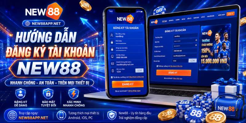 Hướng dẫn người chơi đăng ký tài khoản New88 nhanh chóng và an toàn trên mọi thiết bị.