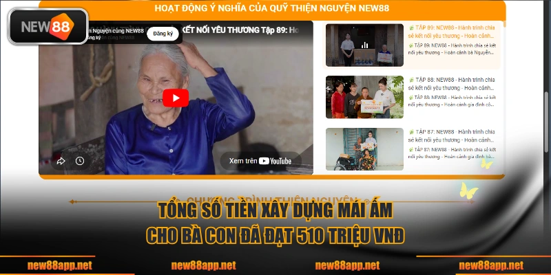 Tổng số tiền xây dựng mái ấm cho bà con đã đạt 510 triệu VNĐ